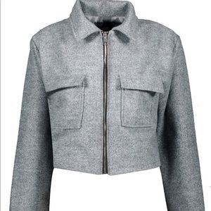 NWT Petite Pocket Detail Wool Look Utility Jacket